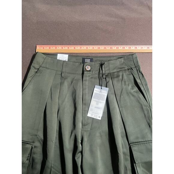 Scotch And Soda Faye High-Rise Tapered Leg Satin Cargo Pant Women's Large NEW - Picture 10 of 16
